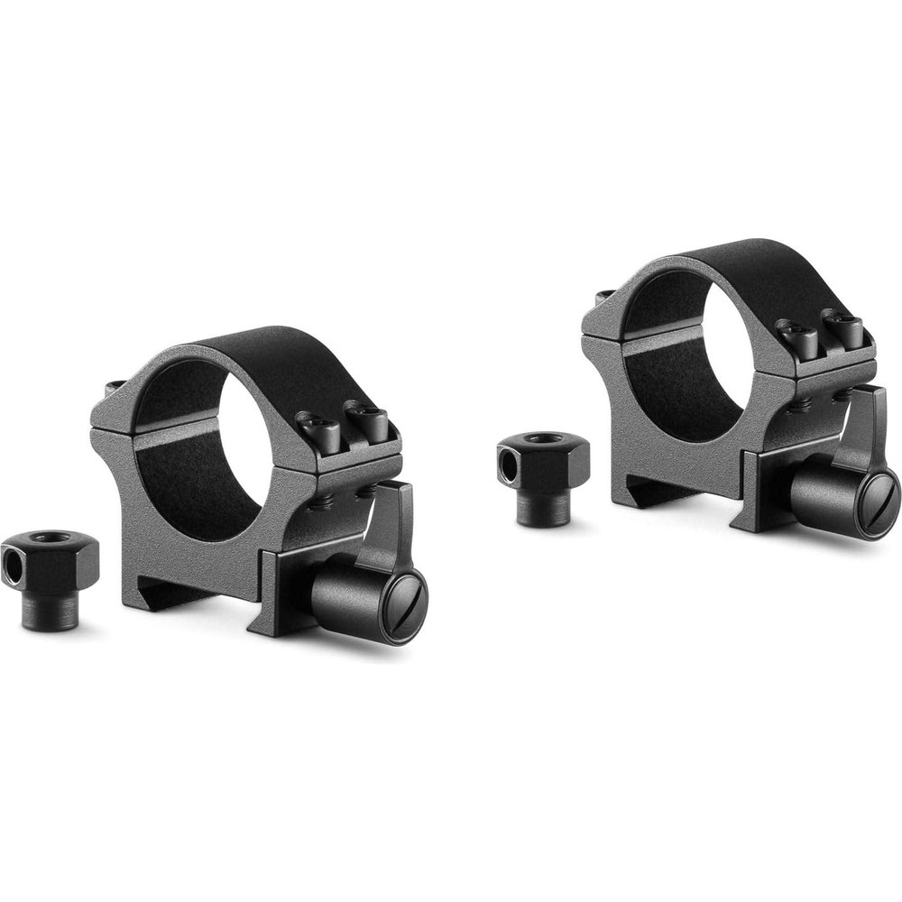 Professional Steel Ring Mounts 1", Low, With Lever (fitted) & Nut