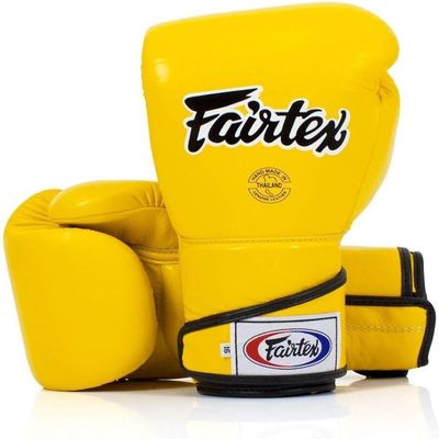 Fairtex BGV6 Angular Gloves: Premium Synthetic Leather Construction | Unique Design, Locked Thumb |Multi-Layer Padding |Ideal for Boxing, MMA, Kickboxing & More(Yellow/14oz)