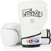 Fairtex BGV6 Angular Gloves: Premium Synthetic Leather Construction | Unique Design, Locked Thumb |Multi-Layer Padding |Ideal for Boxing, MMA, Kickboxing & More(White/14oz) view 1