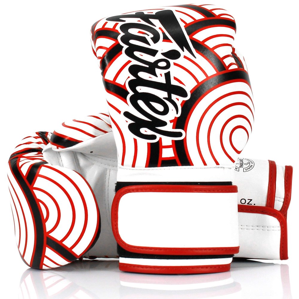 Fairtex BGV14 Muay Thai Boxing Microfibre Gloves for Men, Women, Kids | MMA Gloves, Kickboxing, Gym, Workout | Premium Quality, Light Weight & Shock Absorbent Boxing Gloves- (White/Red/14oz)