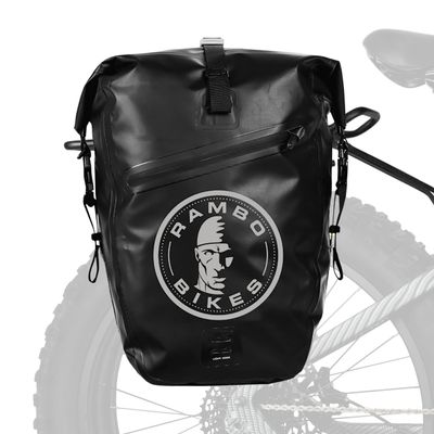 Rambo Bikes Waterproof Bag - 27L Capacity Pannier Bike Bag - Durable and Multifunctional Bike Storage Saddle Bag - Waterproof and Wear-Resistant Double Coated PVC - Secure and Easy Attach System