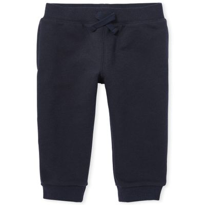 The Children's Place Baby Toddler Boys Active Fleece Jogger Pants, New Navy Single, 18-24 Months