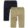 The Children's Place baby boys And Toddler Skinny Chino Pants, Flax/New Navy 2 Pack, 18-24 Months US view 1