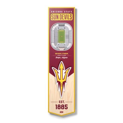 YouTheFan NCAA Arizona State Sun Devils 3D Stadium 8x32 Banner - Sun Devil Stadium