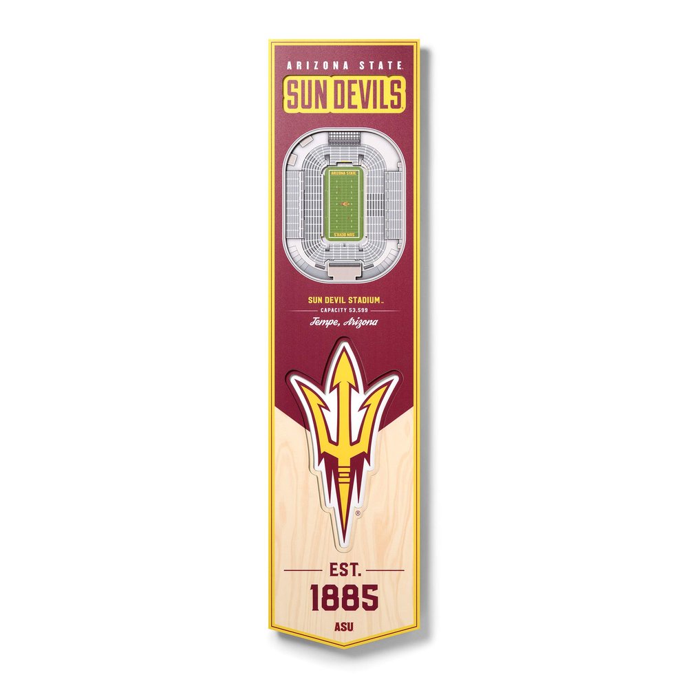 YouTheFan NCAA Arizona State Sun Devils 3D Stadium 8x32 Banner - Sun Devil Stadium