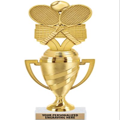 Crown Awards Tennis Trophy, 11" Gold Cup Tennis Player Trophies with Engraving Included, 10 Pack