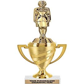 Crown Awards Military Trophy, 11" Gold Cup Female Military Trophies with Engraving Included, 10 Pack Prime