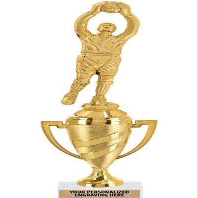 Crown Awards Soccer Trophy, 11" Gold Cup Soccer Goalie Trophies with Engraving Included, 10 Pack Prime