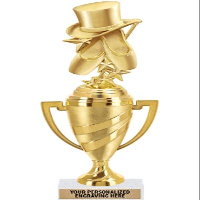 Crown Awards Dance Trophy, 11" Gold Cup Dance Team Trophies with Engraving Included, 10 Pack Prime