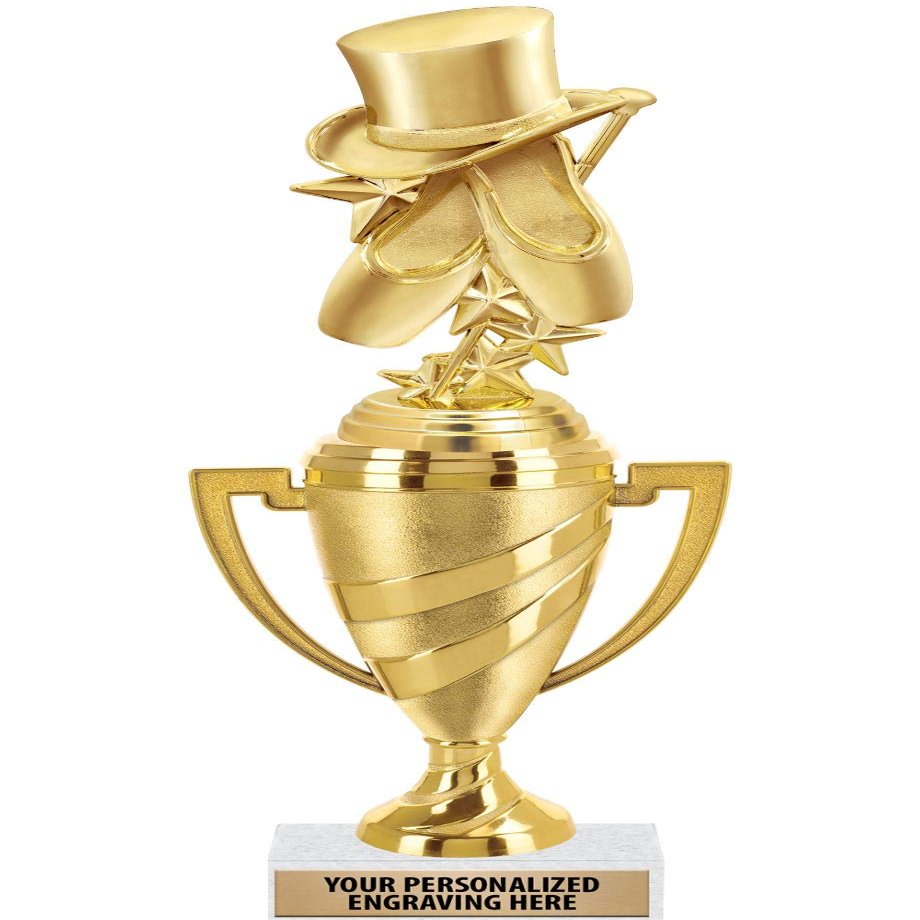 Crown Awards Dance Trophy, 11" Gold Cup Dance Team Trophies with Engraving Included, 10 Pack Prime
