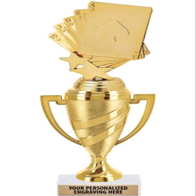 Crown Awards Poker Trophy, 11" Gold Cup Poker Trophies with Engraving Included, 10 Pack