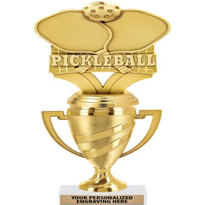Crown Awards Pickleball Trophy, 11" Gold Cup Pickleball Trophies with Engraving Included, 1 Pack Prime