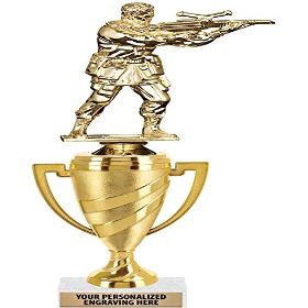 Crown Awards Paintball Trophy, 11" Gold Cup Paintball Trophies with Engraving Included, 5 Pack Prime