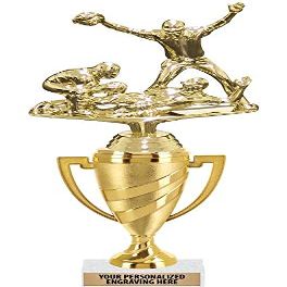 Crown Awards Baseball Trophy, 11" Gold Cup Triple Baseball Trophies with Engraving Included, 10 Pack Prime