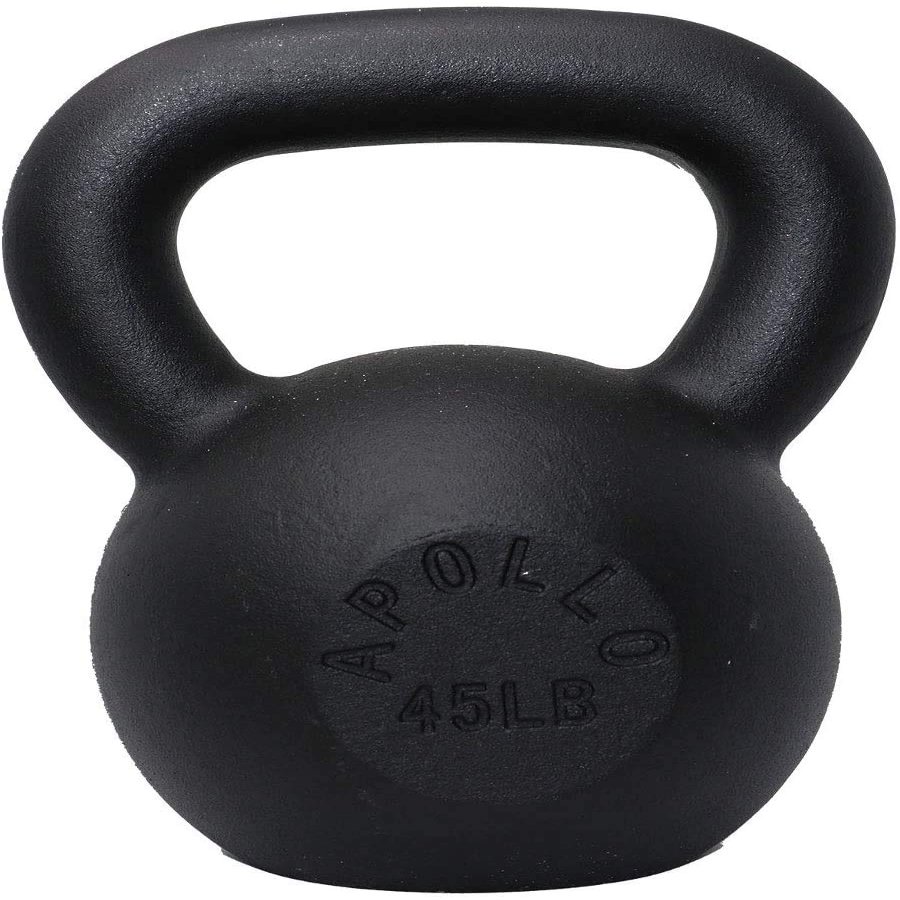 Apollo Athletics 1-Piece Solid Cast Iron Kettlebells - Ideal for Strength Training, Building Muscles, 45LB