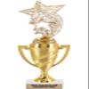 Crown Awards Star Trophy, 11" Gold Cup Glitter Star Rocket Trophies with Engraving Included, 10 Pack view 1