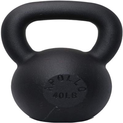 Apollo Athletics 1-Piece Solid Cast Iron Kettlebells - Ideal for Strength Training, Building Muscles, 40LB