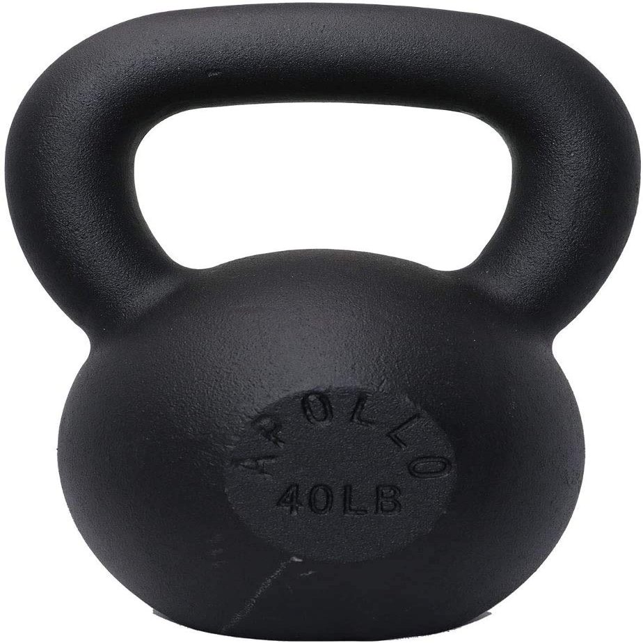 Apollo Athletics 1-Piece Solid Cast Iron Kettlebells - Ideal for Strength Training, Building Muscles, 40LB