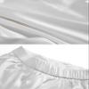 heipeiwa Women's Satin Pants Dress Casual Pleated Pull on High Waist Pants Baggy Front Tapered Trouser White view 4