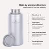 iBasingo 1000ml/33.8 oz Titanium Water Bottle with Lid Leak-Proof Wide Mouth Sport Drinking Bottle Tea Coffee Kettle for Camping Canteen Hiking Climbing Running US-Ti3013D view 4