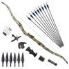 64 Inch Takedown Recurve Bow Hunting Bow 30-50lbs Long Bow Right Handed ILF Bow Riser with Carbon Arrows for Adult Shooting Target Practice (Camo Set, 45lbs) view 1
