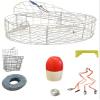 KUFA Stainless Steel Round Crab Trap with sacrificial Anode Zinc & 1/4" x 100' Lead core Sinking Line,11'' Red/White Float,Harness,Caliper,Bait Cage Combo (CT120+CQ192+ZIN1) view 1