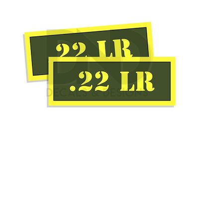 .22 LR Ammo Can Decal Gun Ammunition Box FirearmSticker for Car Window Vinyl Sticker Water Bottle Decal Phone 2 Pack 3" 1"