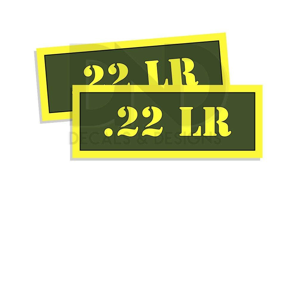 .22 LR Ammo Can Decal Gun Ammunition Box FirearmSticker for Car Window Vinyl Sticker Water Bottle Decal Phone 2 Pack 3" 1"