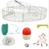 KUFA Stainless Steel Round Crab Trap with sacrificial Anode Zinc & 1/4" x 100' Non-Lead Sinking Line,13'' Red/White Float,Harness,Caliper,Bait Bag Combo (CT120+CAS37+ZIN1) view 1