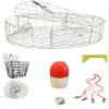 KUFA Stainless Steel Round Crab Trap with sacrificial Anode Zinc & 1/4" x 100' Non-Lead Sinking Line,11'' Red/White Float,Harness,Caliper,Bait Cage Combo (CT120+CS191+ZIN1) view 1