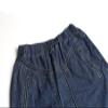 ebossy Women's Casual Elastic Waist Frayed Hem A-Line Distressed Hippie Long Maxi Denim Skirt (Small, Dark Blue) view 2