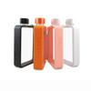 HUAHAT HuaHat [2 pack] Tritan Water Bottle BPA free A5 Memo Paper Bottle Flat Portable Water Bottle with Textured Side Band PU Side Strap Outdoor Commuter (Black, 13 oz) view 1
