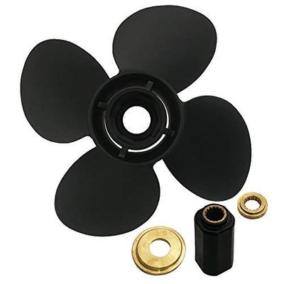 ARKDOZA 4 Blade Aluminum Propeller for Suzuki 70-115HP Outboard 4 Stroke 15 Spline Tooth RH Interchangeable Hub (13 1/4 (dia) x 15 (pitch))