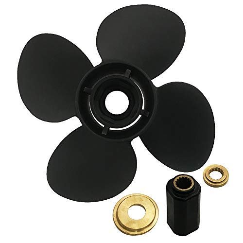 ARKDOZA 4 Blade Aluminum Propeller for Suzuki 70-115HP Outboard 4 Stroke 15 Spline Tooth RH Interchangeable Hub (13 1/4 (dia) x 15 (pitch))