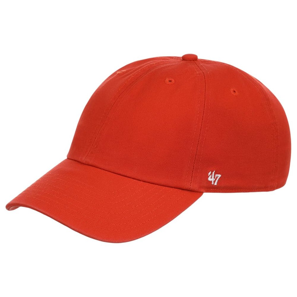 '47 Blank Classic Clean Up Cap, Adjustable Plain Baseball Hat for Men and Women  Orange