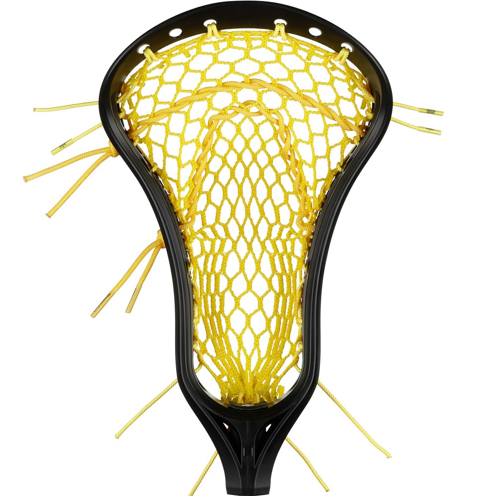 StringKing Womens Legend W Lacrosse Head Strung with Women's Type 4 Mesh (Black/Yellow)