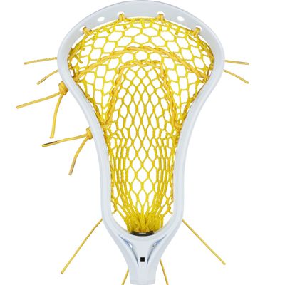 StringKing Womens Legend W Lacrosse Head Strung with Women's Type 4 Mesh (White/Yellow)