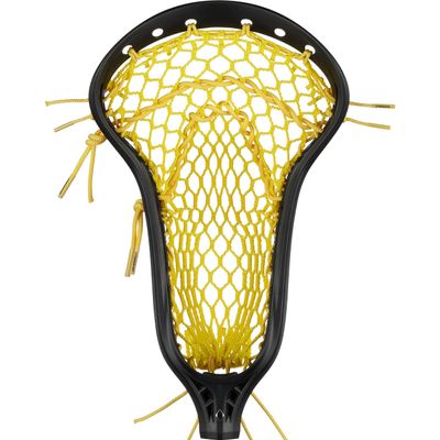 StringKing Womens Mark 2 Midfield Lacrosse Head Strung with Women's Type 4 Lacrosse Mesh (Black/Yellow)