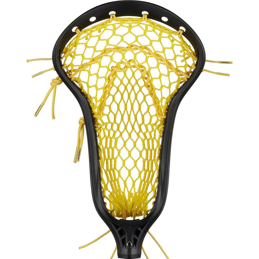 StringKing Womens Mark 2 Midfield Lacrosse Head Strung with Women's Type 4 Lacrosse Mesh (Black/Yellow)