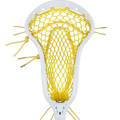 StringKing Womens Mark 2 Midfield Lacrosse Head Strung with Women's Type 4 Lacrosse Mesh (White/Yellow)