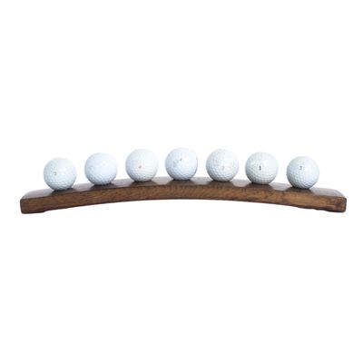 Wine Barrel Golf Ball Display, Dark Walnut Finish, Choice of Size