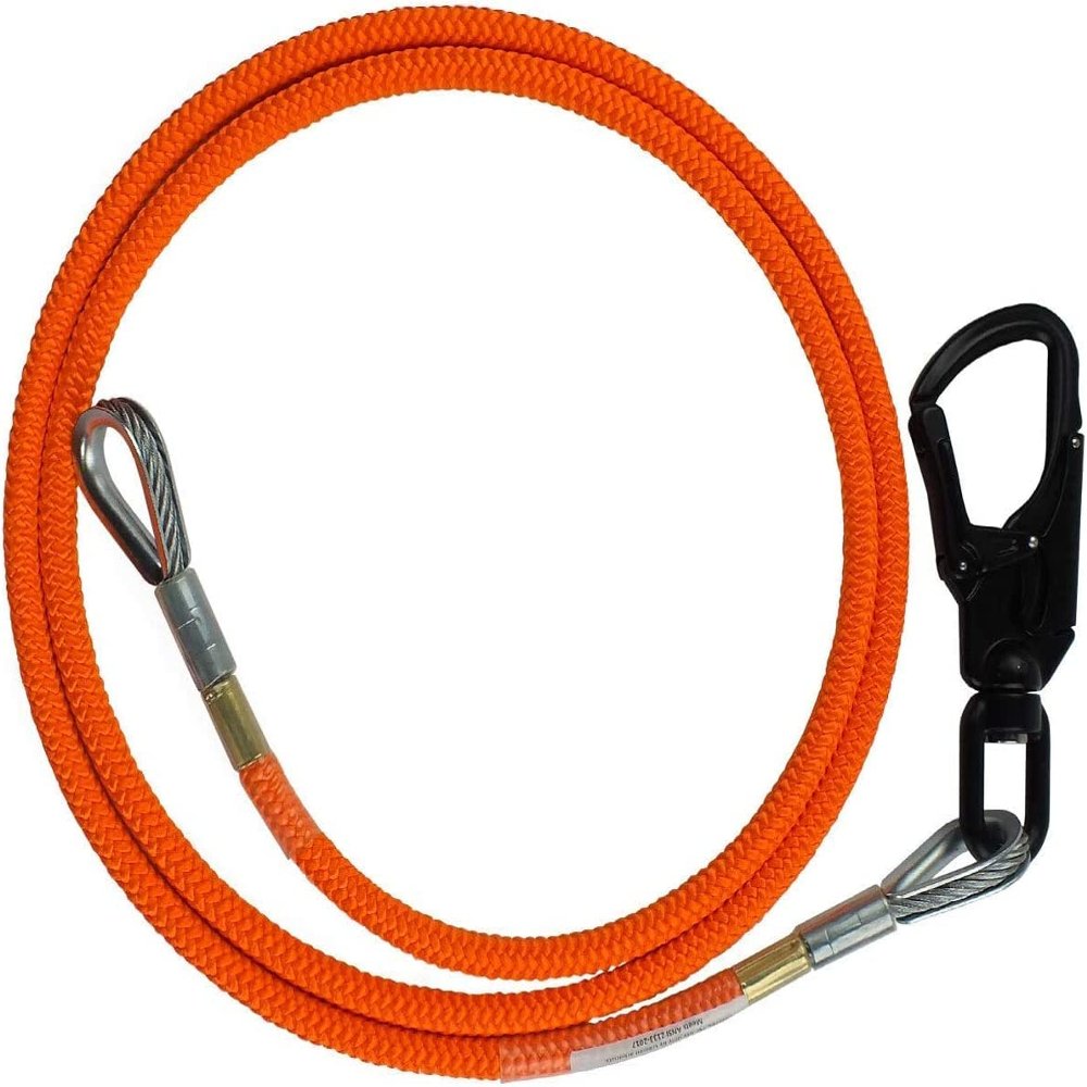 Steel Core Flip Line, 1/2 in x 10 ft - USA Made, Aluminum Swivel, Arborist Equipment
