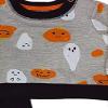 Infant Boys Gray Ghost & Pumpkin Halloween Shirt & Pants Outfit Set NB view 2