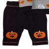 Infant Boys Gray Ghost & Pumpkin Halloween Shirt & Pants Outfit Set NB view 3