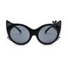 SA106 Girls Kitty Cat Ear Whisker Flower Cat Eye Sunglasses All Black view 1