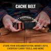 Wazoo Cache Belt - More Than A Money Belt, Adjustable & Anti-Theft Hidden Money for Travel, EDC Outdoor & Survival, Made In USA, Mil-Spec Webbing, Stainless Steel Cerakote Buckle, Black, Large view 2