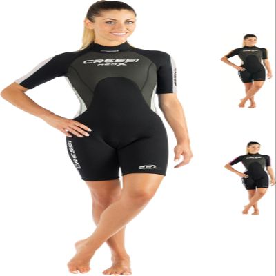 Cressi Med X 2.5 mm Lady Short Sleeves Short Wetsuits, Black/White, 2XL