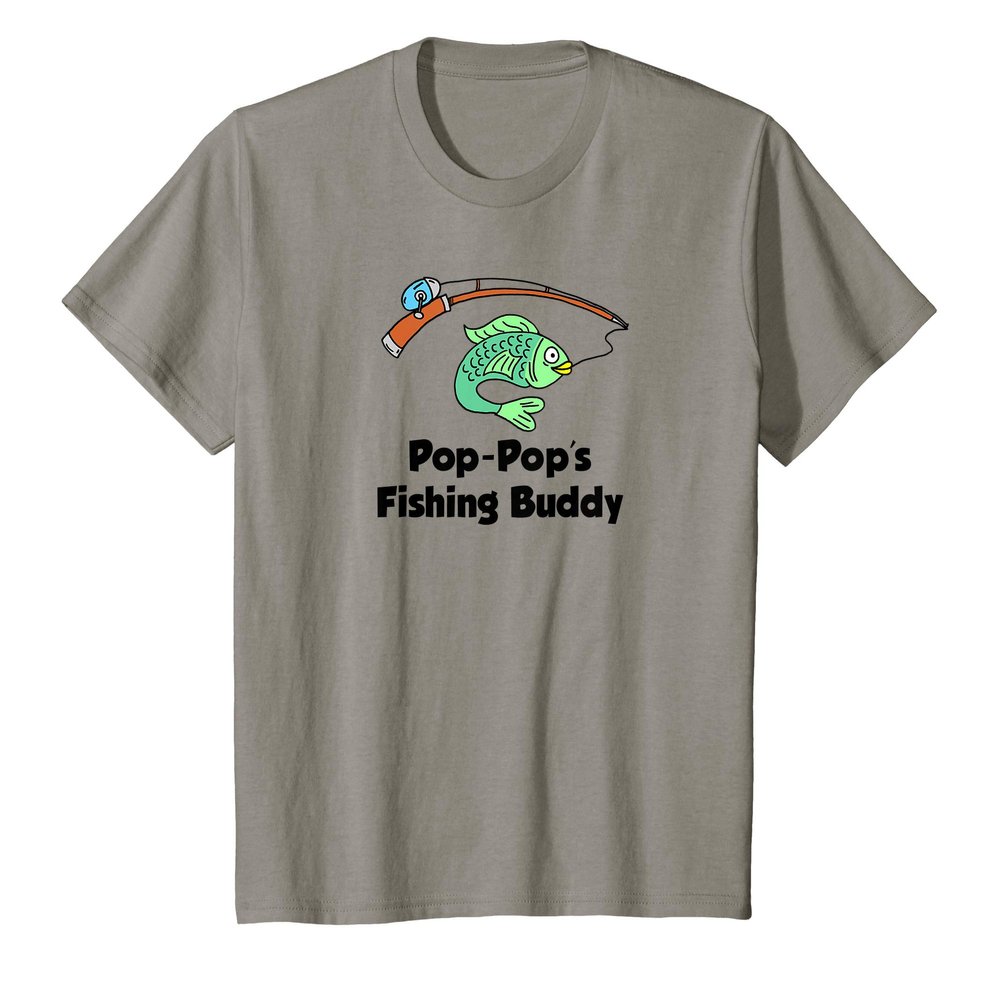 Kids Pop-Pop's Fishing Buddy Grandson or Granddaughter Fish T-Shirt