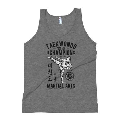 Tae Kwan Do World Martial Arts Champion Unisex Tank Top Athletic Grey