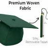 Happy Secret Matte Graduation Cap with 2026 Tassel for Adults Adjustable Elastic Unisex for High School College Ceremony Forest Green view 2